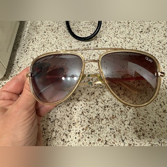 Quay Australia All In Gold Frame Aviator Sunglasses - Picture 4 of 7